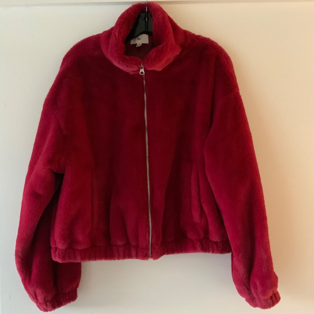 BP Cropped Faux Fur Jacket
